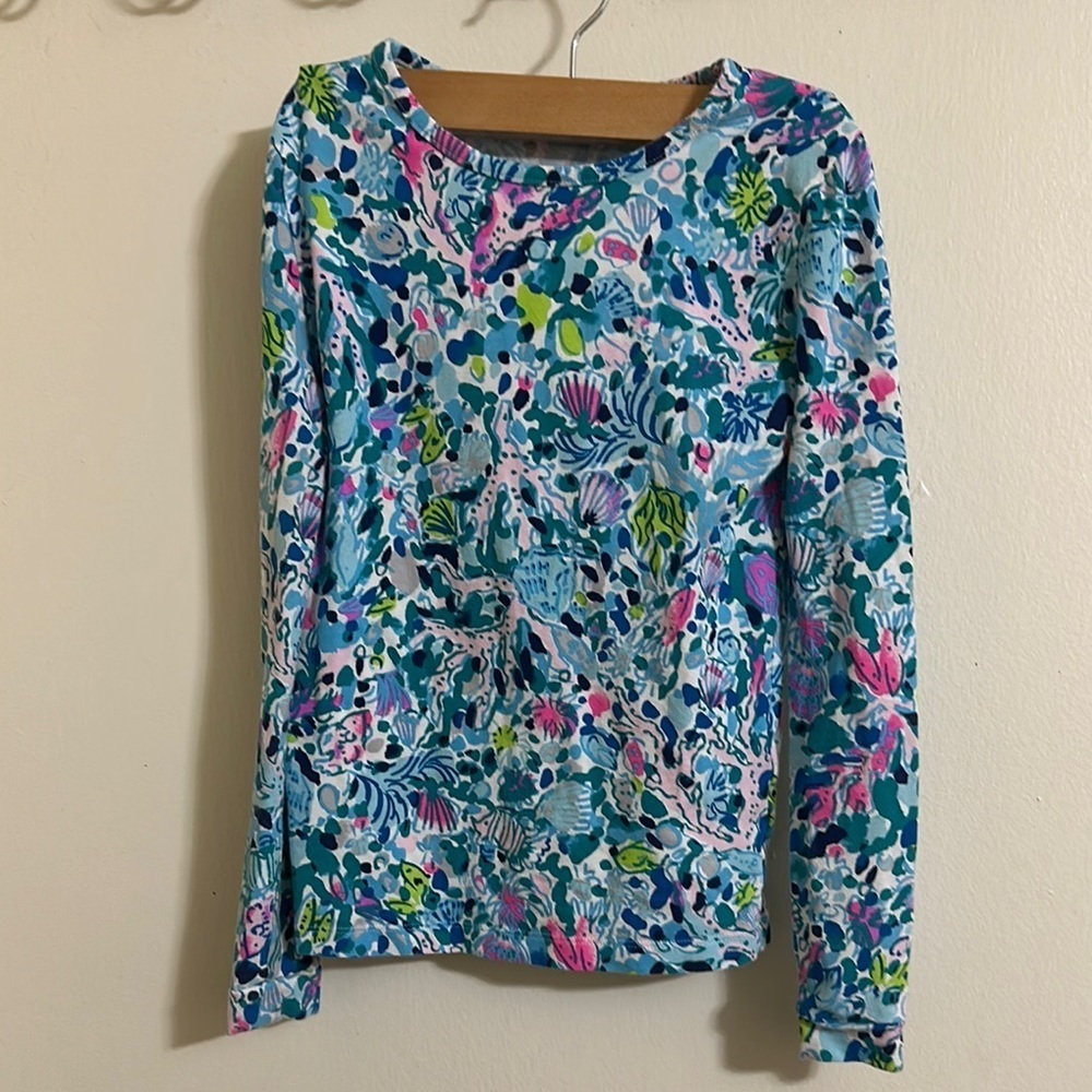 EUC Lilly Pulitzer Girls Multi Dive Bar Long Sleeve Top size 10